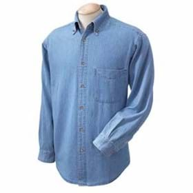 Harriton Men's Long-Sleeve Denim Shirt