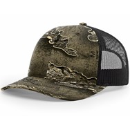 Richardson Printed Trucker with Leatherette Patch