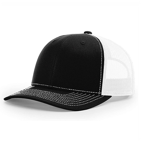 trucker hat black white