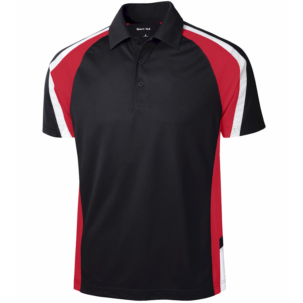Mens Sport-Tek Tricolor Micropique Sport-Wick Polo Shirt ST654 XS to 4XL New 