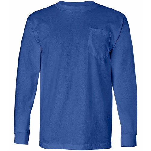 L/S Bayside USA Made T-Shirt w/ Pocket