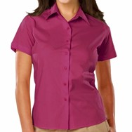 Blue Generation LADIES' S/S Stretch Poplin Blouse