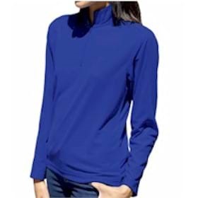 Blue Generation Ladies L/S Solid Zip Pullover
