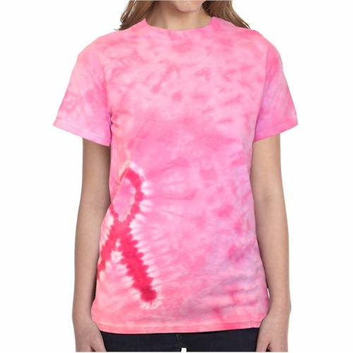 Tie-Dye Pink Ribbon T-Shirt
