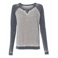 J America LADIES' Zen Contrast Crew