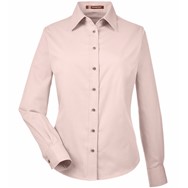 Harriton L/S Ladies' Twill Shirt with Stai