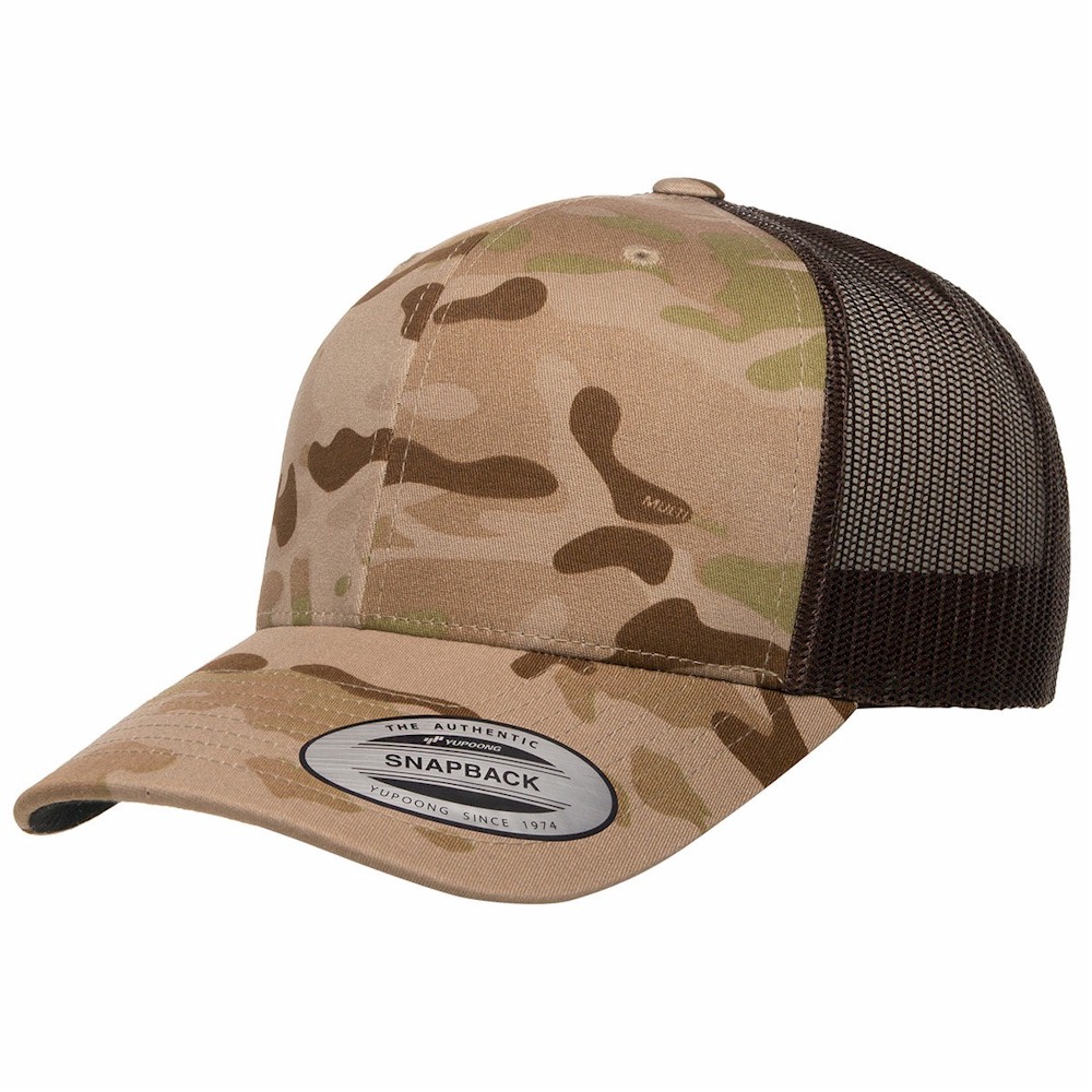 Yupoong | Yupoong CAMO Retro Trucker with Leatherette Patch